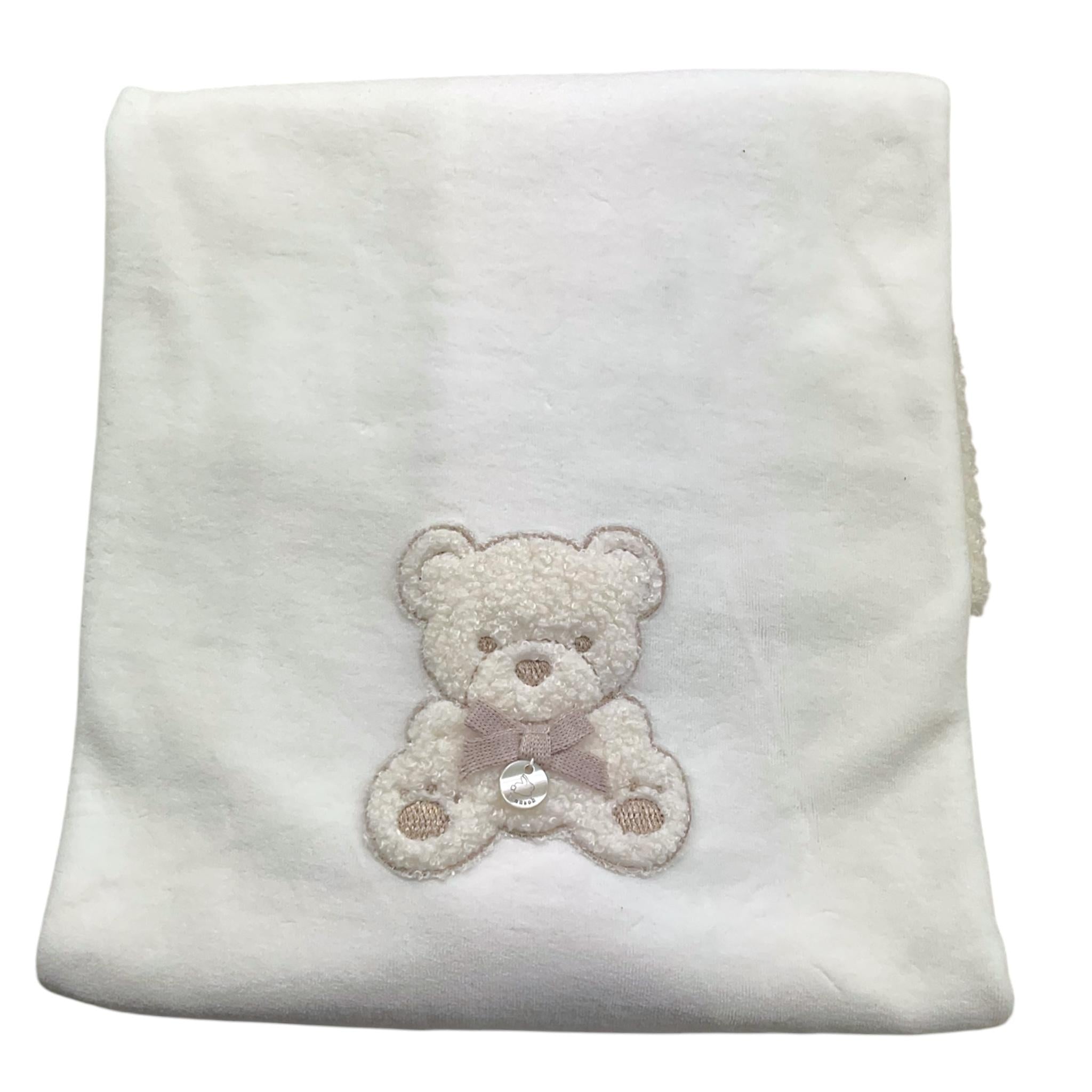 NINNAOH coperta tinta unita con stampa Bianco per Neonata I24CP209 BIANCO NINNAOH 