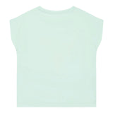 Guess T-Shirt Tinta Unita con Stampa E Paillettes per Neonata K5GI12K6YW4 VERDE ACQUA GUESS 