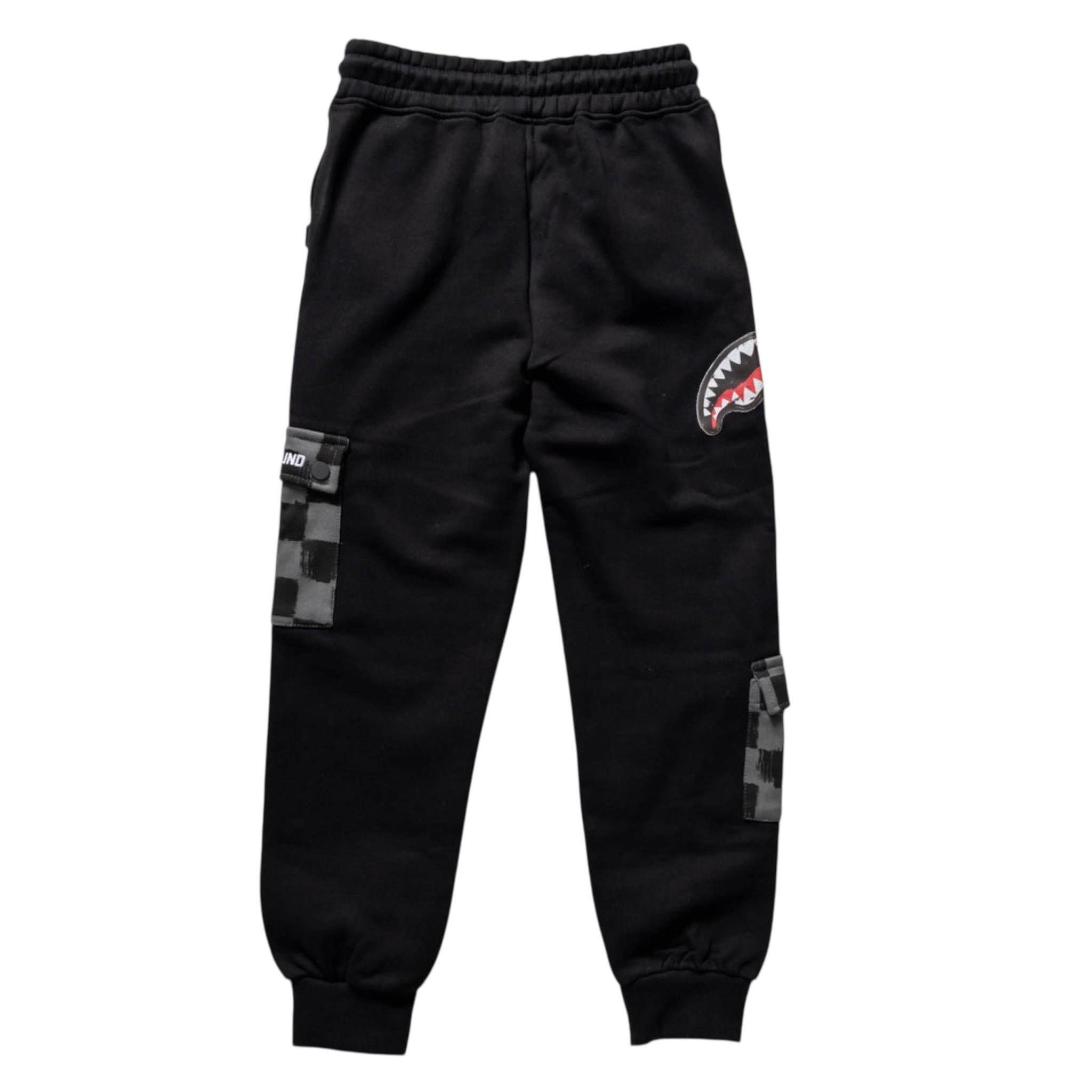 Sprayground Pantalone Tuta Tinta Unita con Stampa per Bambino SPY1152GREY NERO SPRAYGROUND 