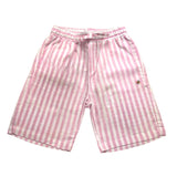 Manuel Ritz Bermuda Bicolore Con Fantasia A Righe E Elastico In Vita Bianco/Rosa Per Neonato