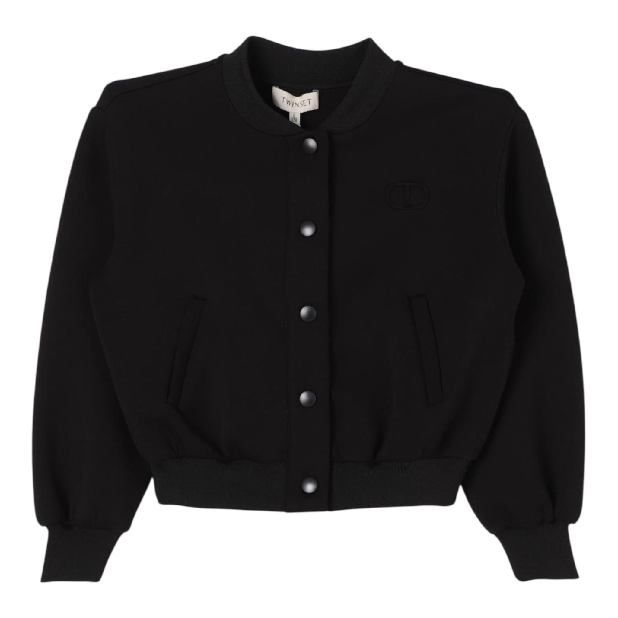 TWINSET bomber tinta unita con bottoni Nero per Neonata 242GJ2010X NERO TWINSET 
