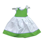 Ilfarobimbi Abito Tinta Unita Giromanica con Fiocchi per Bambina IFB50585J VERDE ILFAROBIMBI 