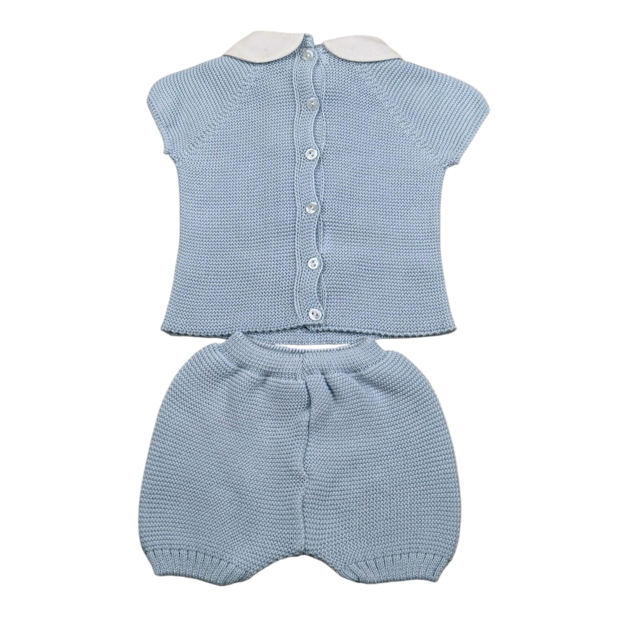 Juliana Completo 2 Pezzi T-Shirt-Culotte Tinta Unita per Neonato 25074 AZZURRO JULIANA 