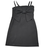 Meilisa Bai Abito tinta unita con Fiocco Nero per Bambina FL6363 NERO MEILISA BAI 