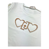 Liu Jo Felpa Chiusa Girocollo Tinta Unita con Logo per Bambina KA5014J BIANCO LIU JO 