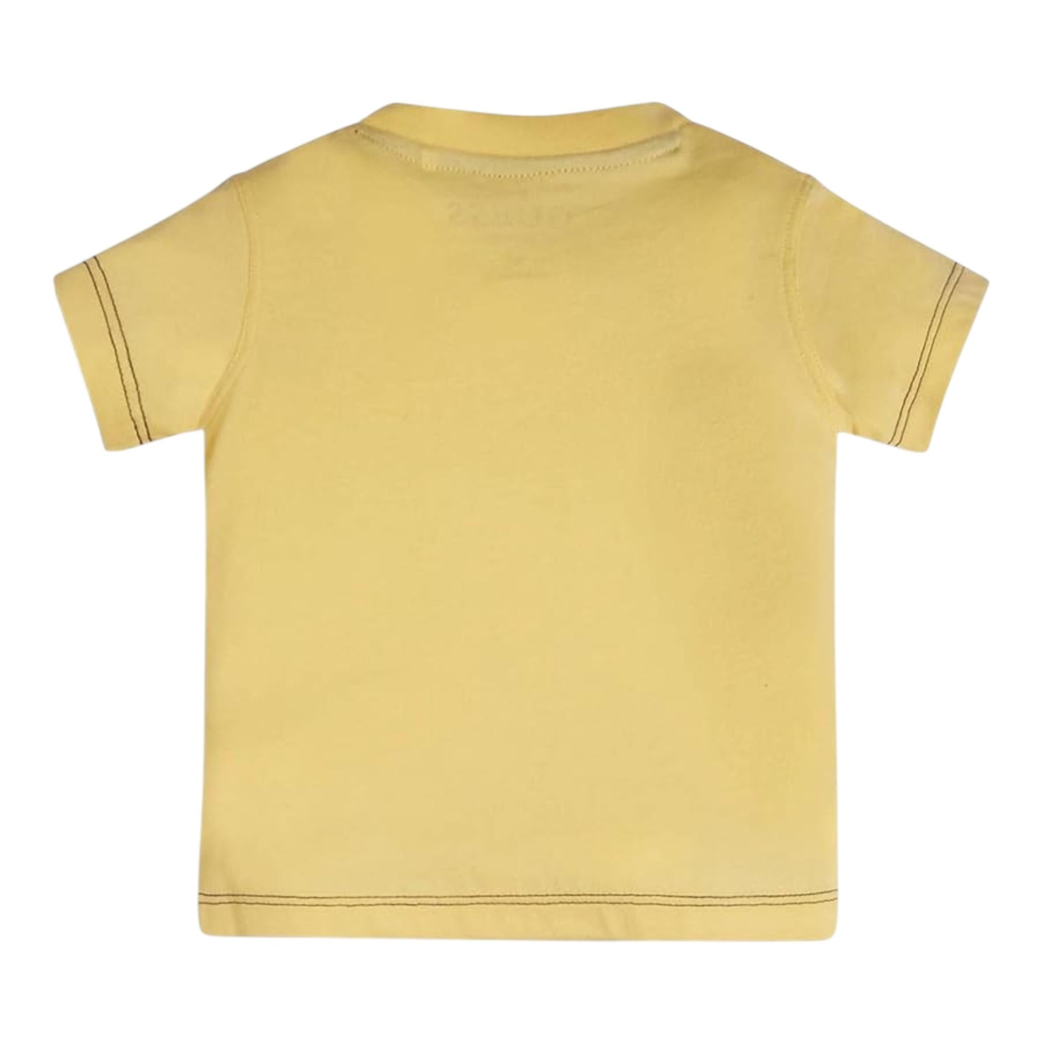 Guess T-Shirt Girocollo Tinta Unita con Stampa per Neonato N1GI15K8HM0 GIALLO GUESS 