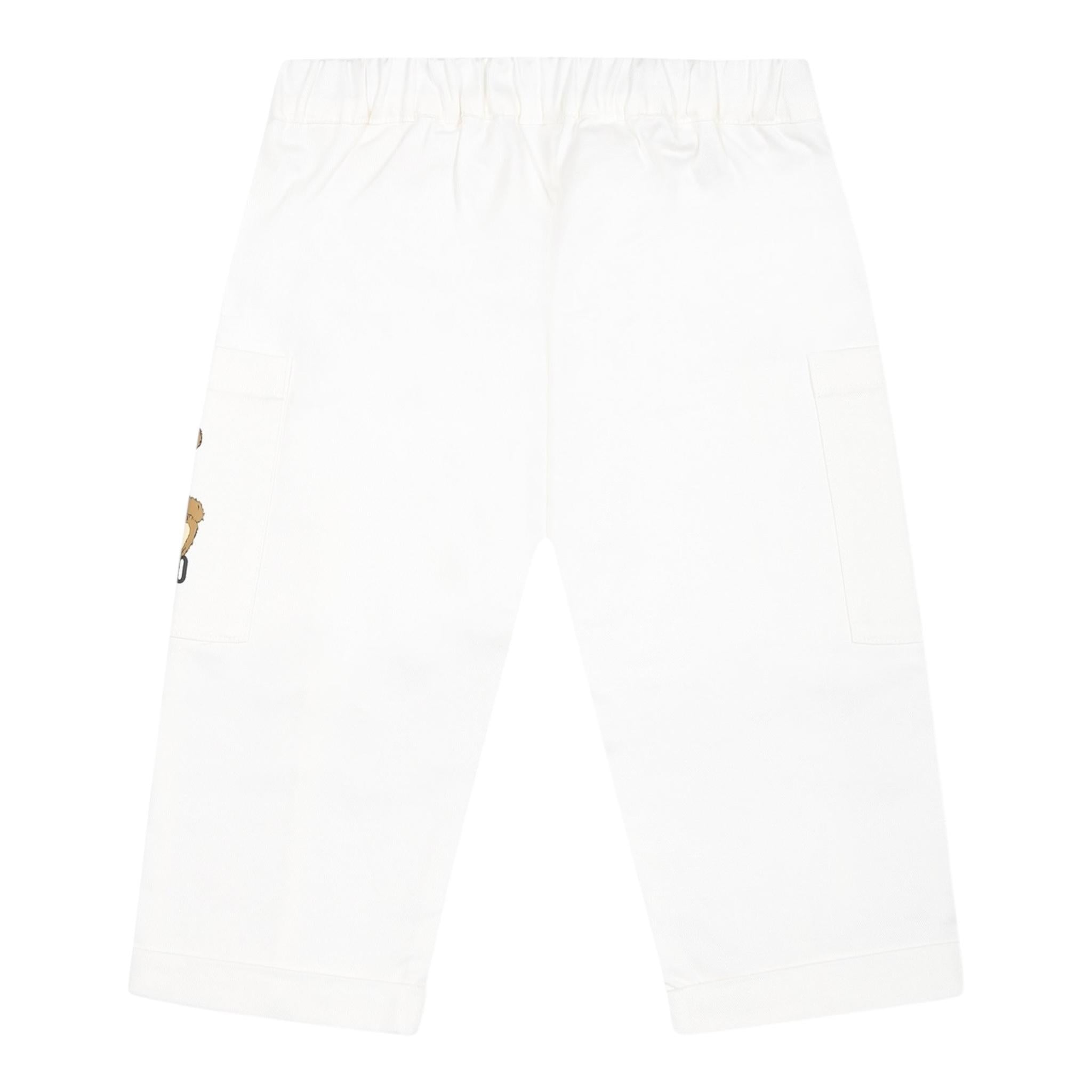 Moschino Pantalone Tinta Unita con Elastico In Vita per Bambino MUP05C BIANCO MOSCHINO 