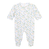 Carre'Ment Beau Tutina Manica Lunga Tinta Unita Con Stampe In Contrasto Bianco Per Neonato