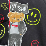 YOSHII felpa girocollo tinta unita con stampa Nero per Neonato YSH022 NERO YOSHII 