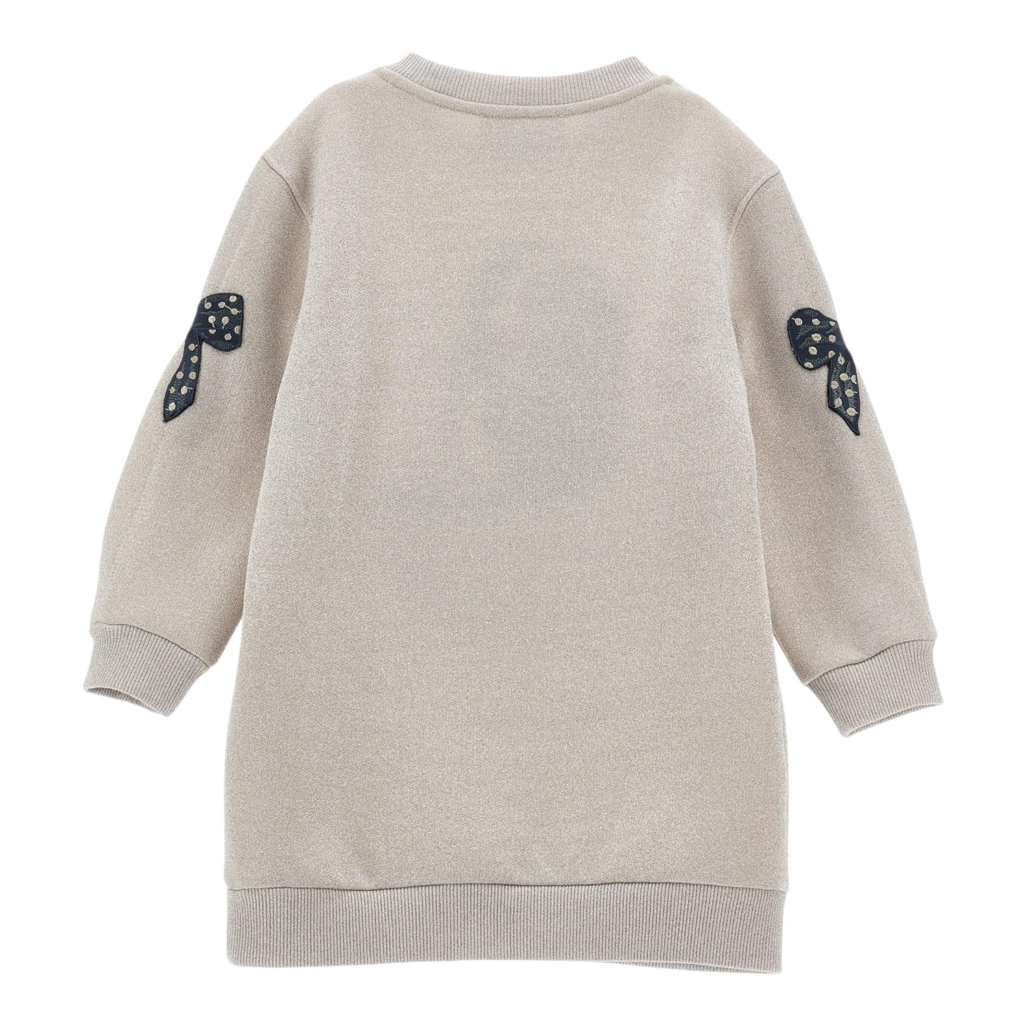 MONNALISA abito felpa tinta unita glitterato Beige per Bambina 19D0901 BEIGE MONNALISA 