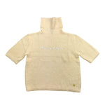 MANILA GRACE maglia tinta mezza manica unita collo alto con stampa Panna per Bambina MFJF24M185 PANNA MANILA GRACE 