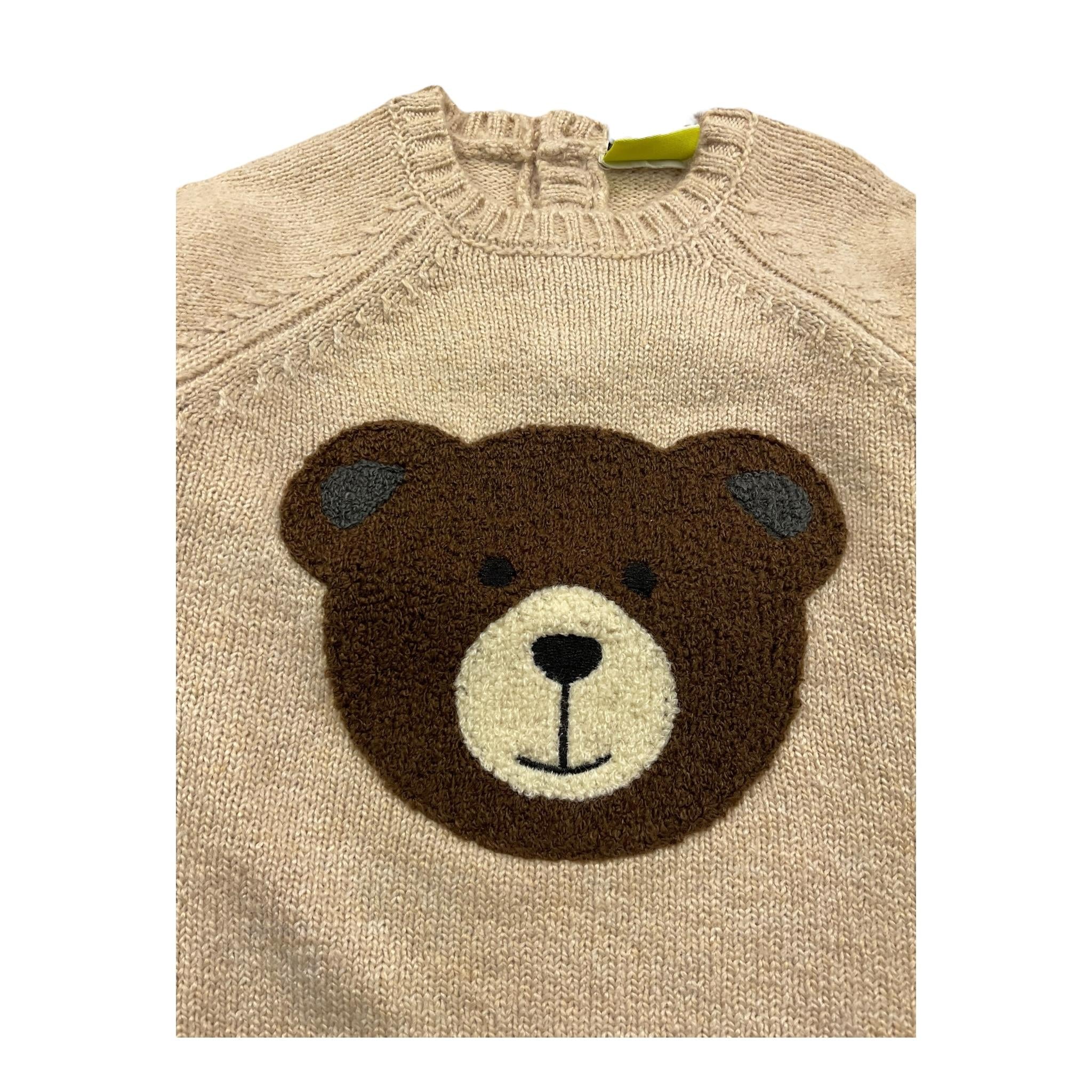 LOSAN maglia gircoll tinta unita con stampa Beige per Neonato LBBAP02022 BEIGE LOSAN 