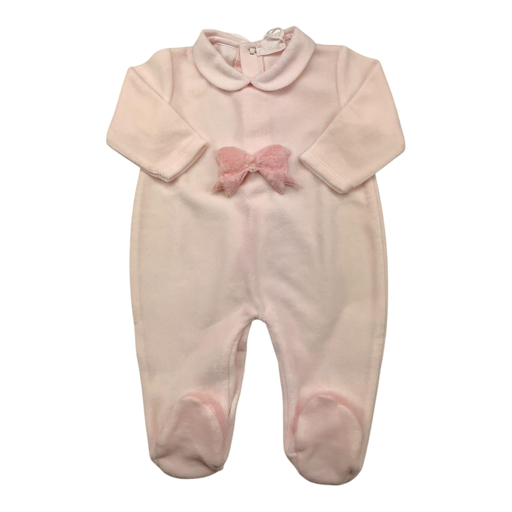 NINNAOH tutina tinta unita con applicazione Rosa per Neonata I2412T ROSA NINNAOH 
