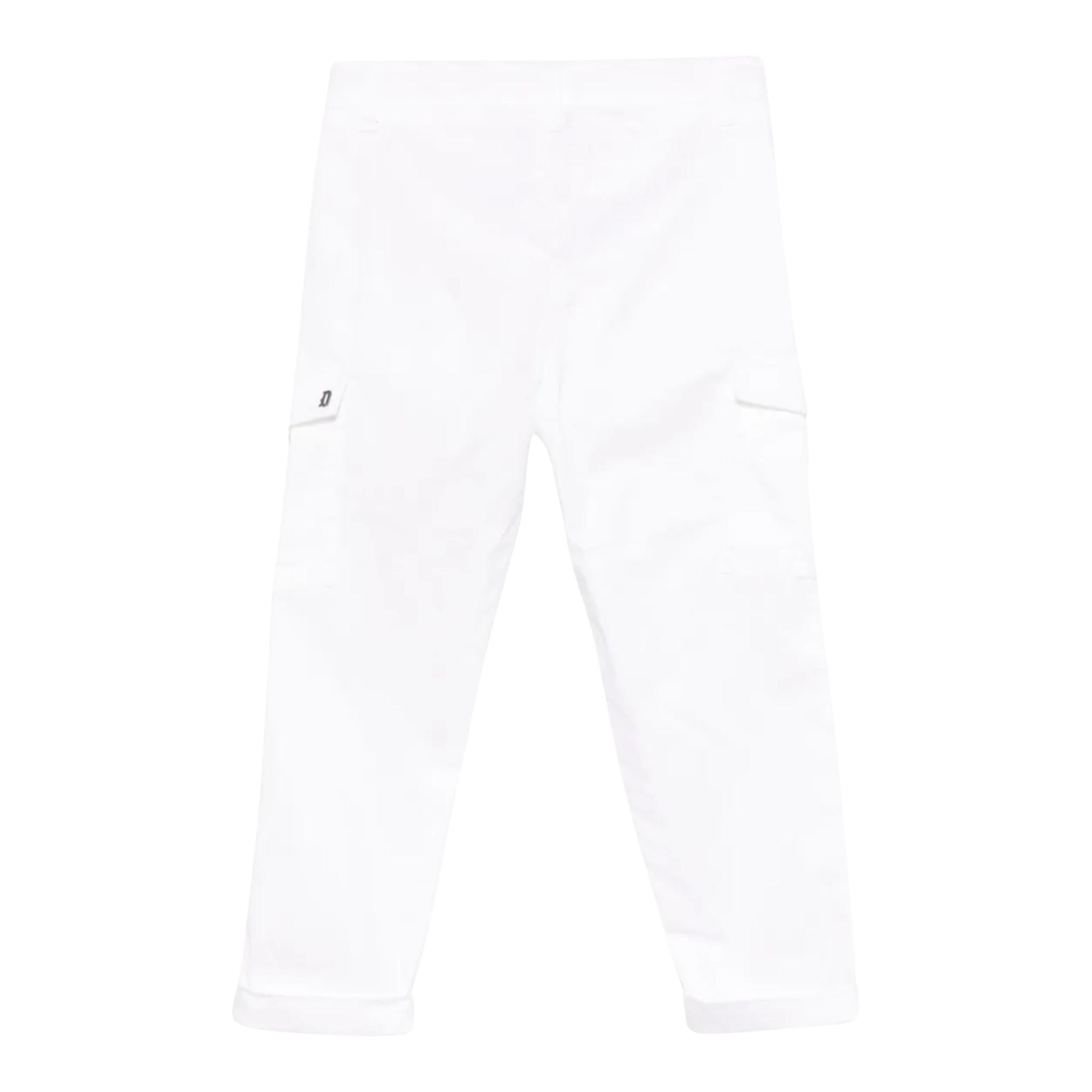 Dondup Pantalone Tinta Unita con Tasconi per Bambino DMPA114 BIANCO DONDUP 