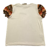 La Stupenderia T-Shirt Tinta Unita con Maniche In Contrasto per Bambina TJMG82 PANNA LA STUPENDERIA 