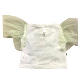 Miss Grant T-Shirt Girocollo Tinta Unita con Maniche In Tulle Bianco per Neonata