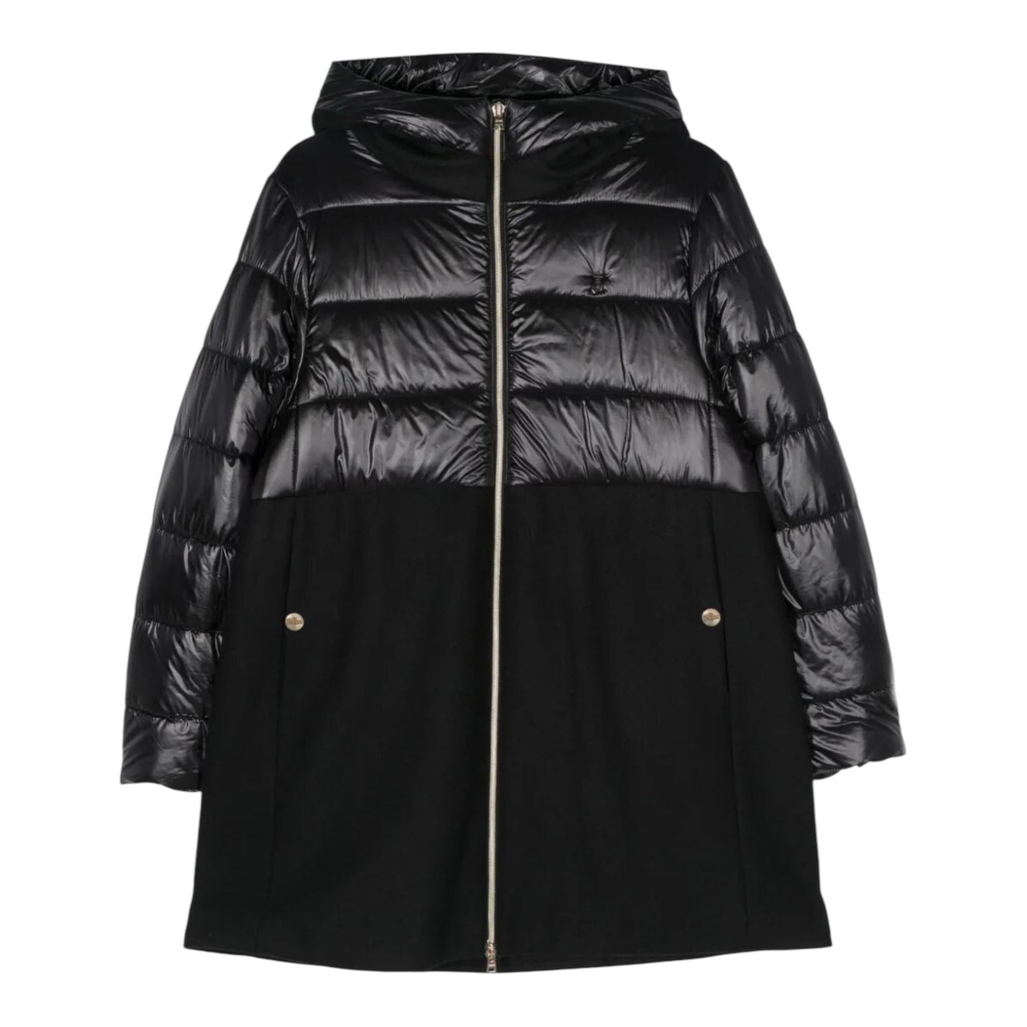 HERNO giubbino tinta unita con cappuccio Nero per Bambina GI000085G NERO HERNO 