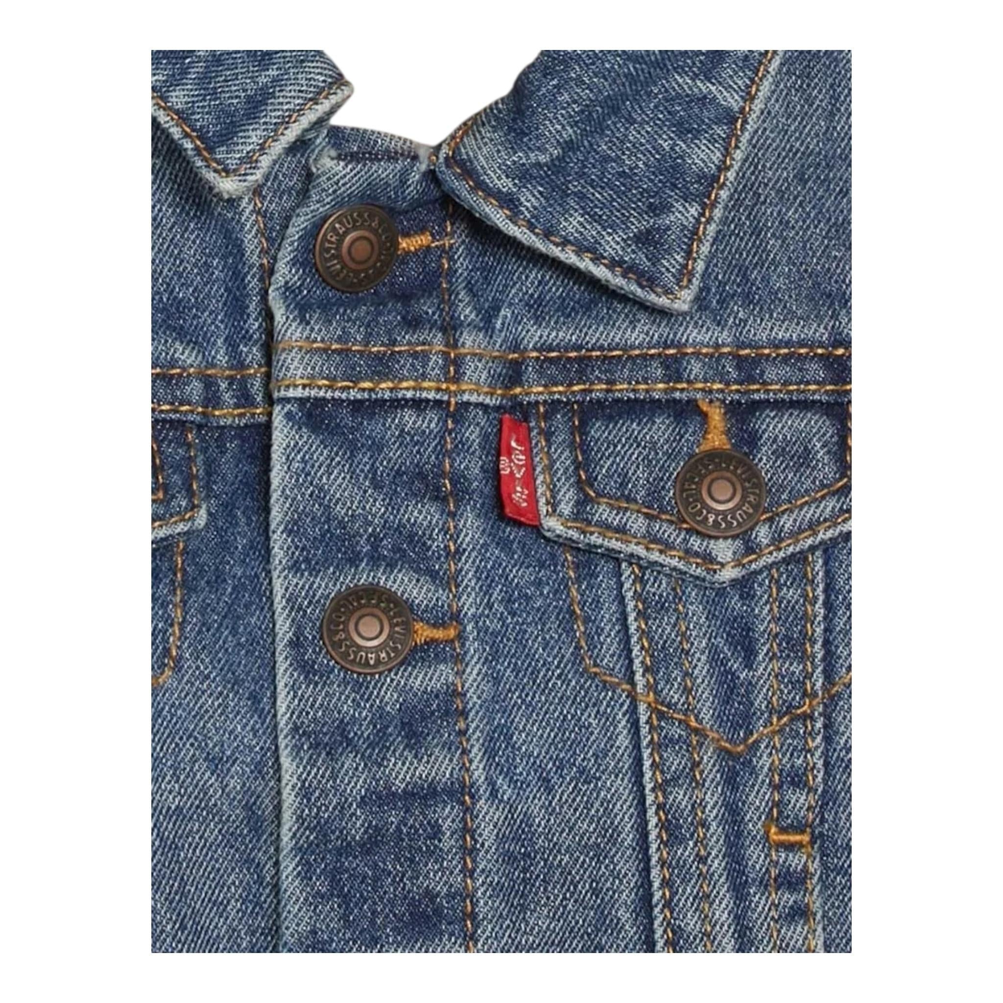 Levi'S Giubbino In Denim Tinta Unita con Bottoni per Bambino 9E2058 BLU LEVI'S 