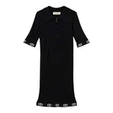 Twinset Abito Mezza Manica Tinta Unita con Zip E Colletto per Bambina 251GJ3401 NERO TWINSET 