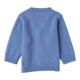 Mini Banda Cardigan tinta unita con Bottoni In Contrasto Azzurro per Neonato 3B643X AZZURRO MINI BANDA 
