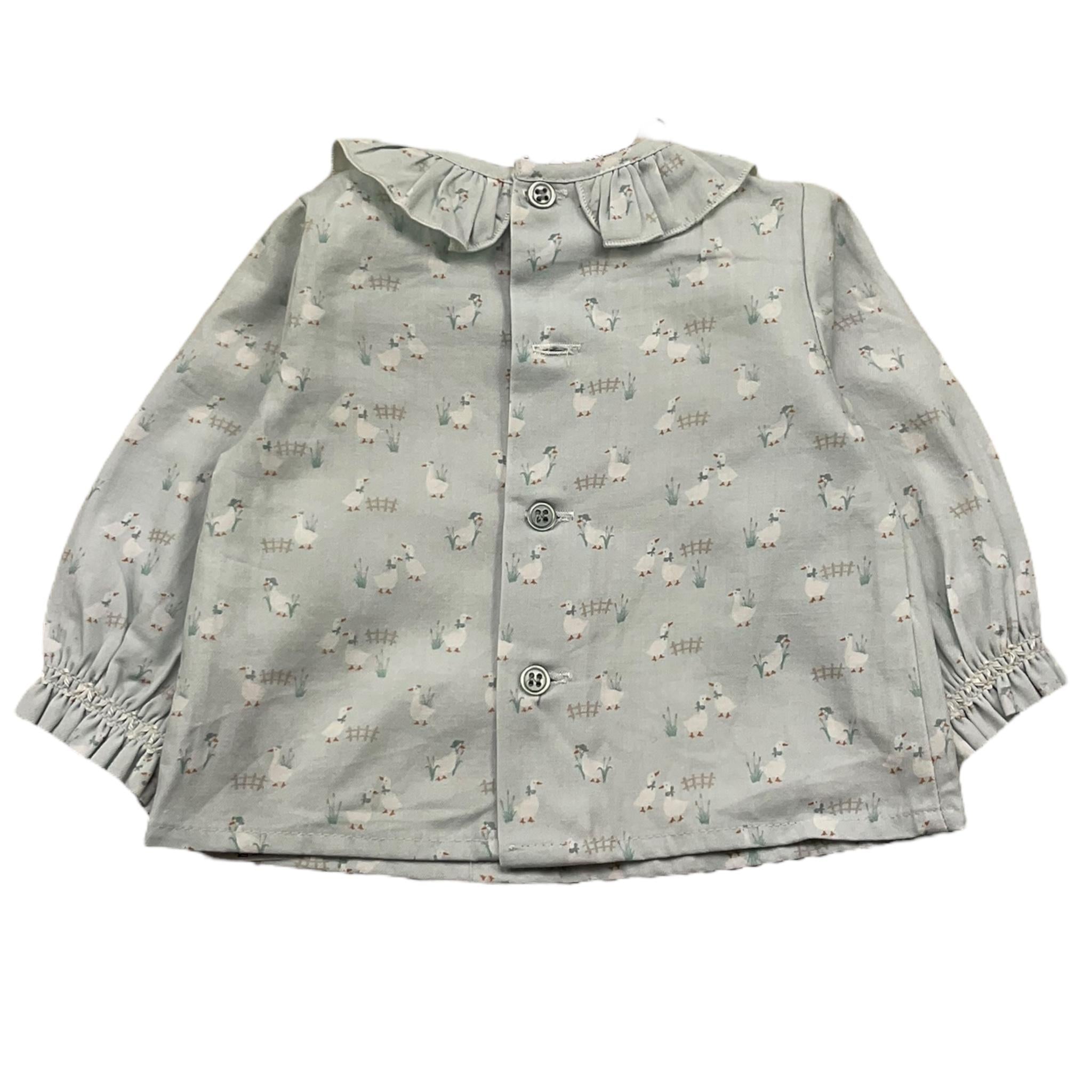 PAZ RODRIGUEZ camicia manica lunga tinta unita cn stampa Azzurro per Neonata 006151023 AZZURRO PAZ RODRIGUEZ 