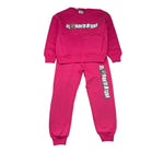 MOSCHINO completo 2pz felpa-pantalone tinta unita con stampa Magenta per Bambina HUK04BF MAGENTA MOSCHINO 