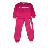 MOSCHINO completo 2pz felpa-pantalone tinta unita con stampa Magenta per Bambina HUK04BF MAGENTA MOSCHINO 