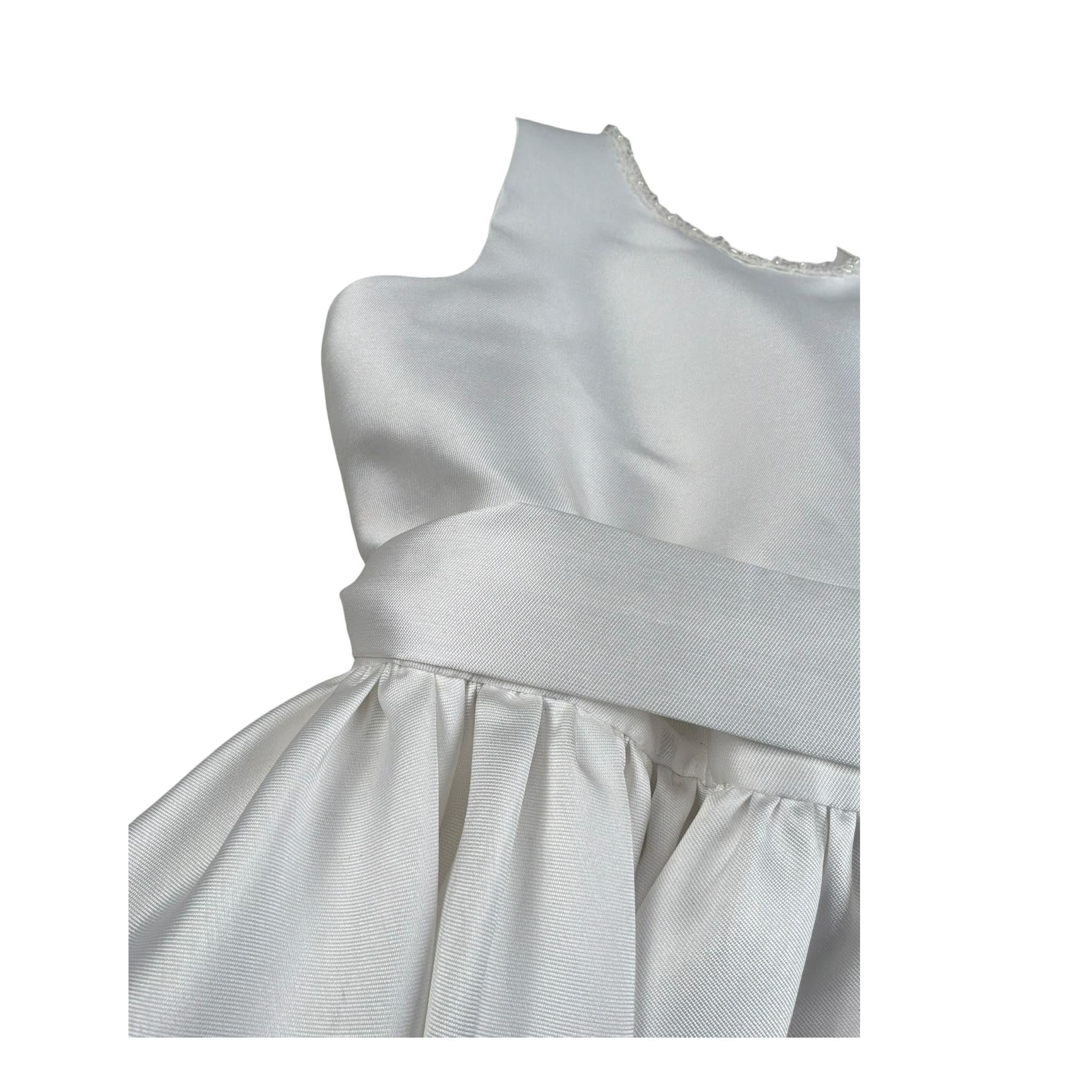 Magnifica Lulu Abito Cerimonia Giromanica Tinta Unita per Bambina PENELOPE BIANCO MAGNIFICA LULU 