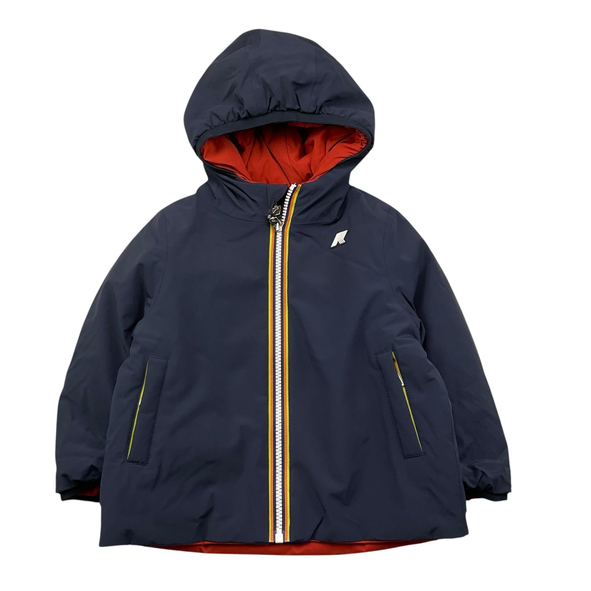 K-WAY giubbino reversibile bicolore con cappuccio Blu/arancione per Bambino K71337W BLU/ARANCIONE K-WAY 