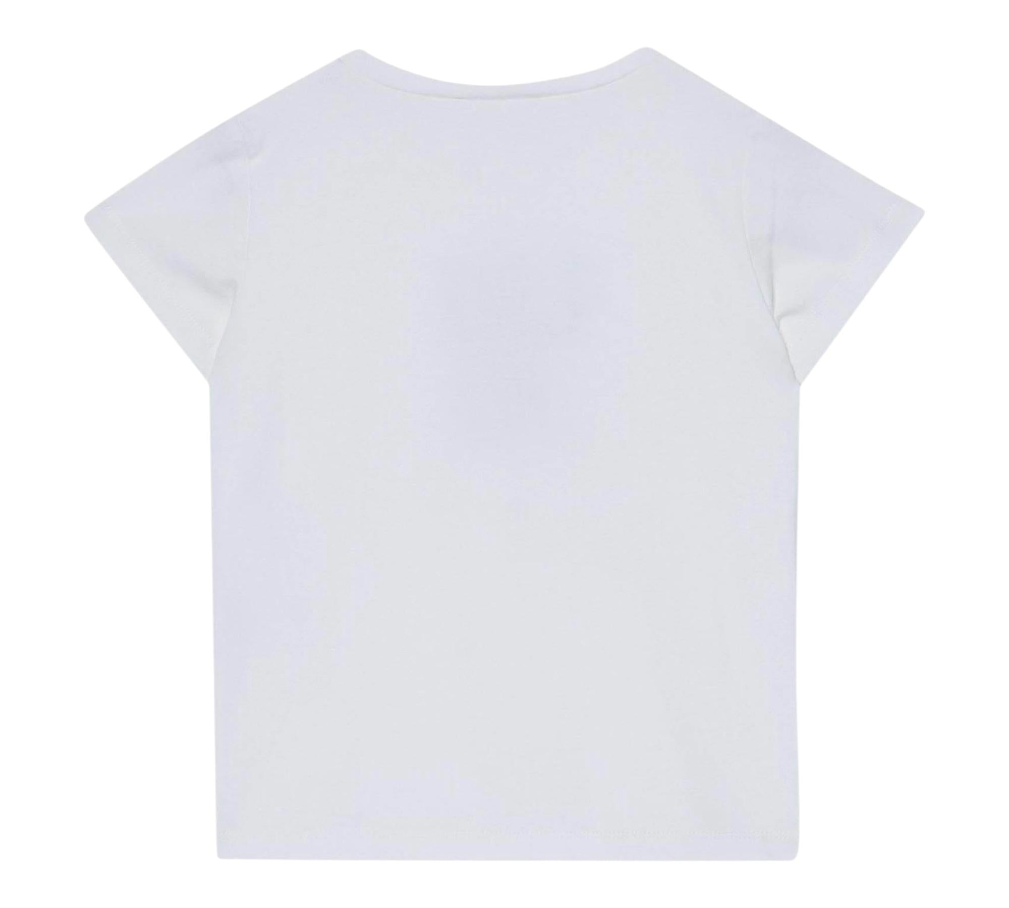Liu Jo T-Shirt Girocollo Tinta Unita con Brillantini per Neonata KA5094NXX BIANCO LIU JO 