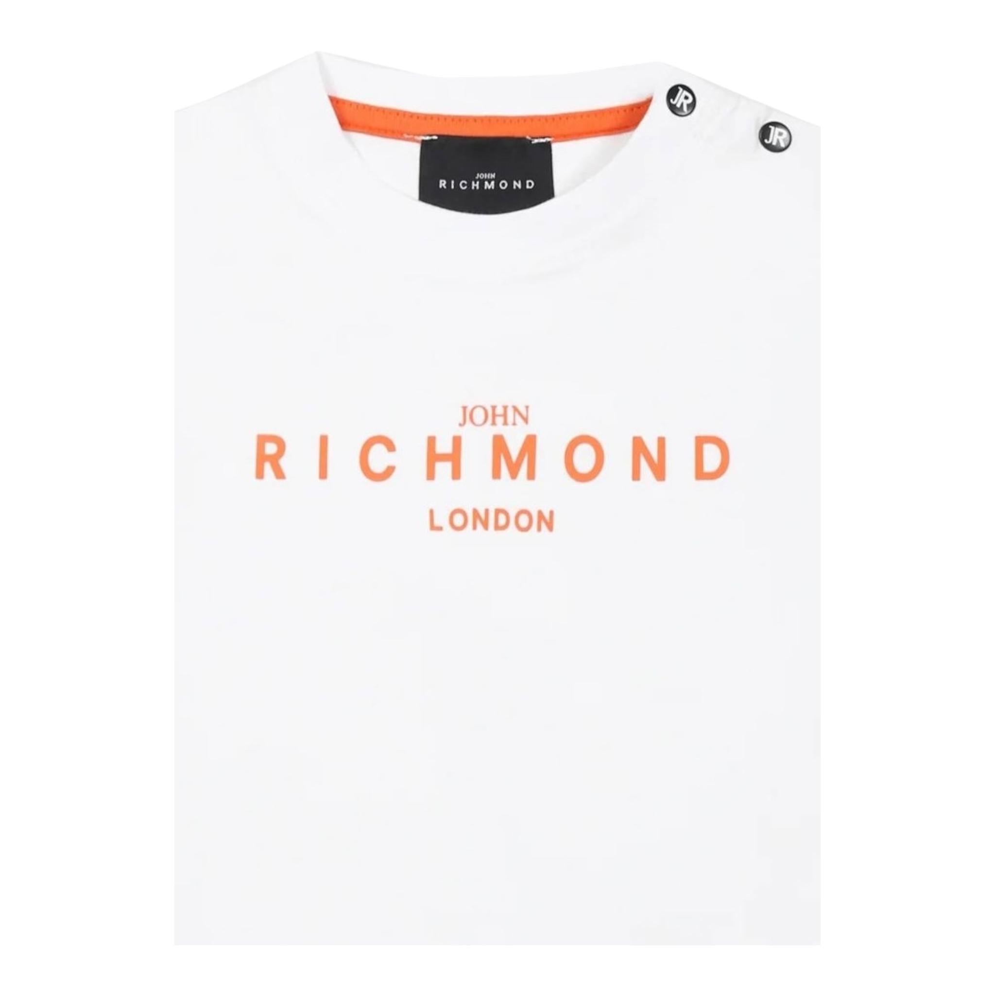 John Richmond T-Shirt Girocollo Tinta Unita con Stampa per Bambino RIP25014TSJ BIANCO JOHN RICHMOND 