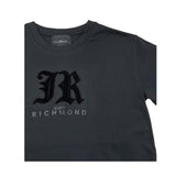 JOHN RICHMOND t-shirt girocollo tinta unita con stampa in contrast Nero per Bambino RBA25008TS NERO JOHN RICHMOND 
