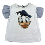 Monnalisa T.Shirt Girocollo Tinta Unita con Stampa Paperino per Bambina 191605S5 BIANCO MONNALISA 