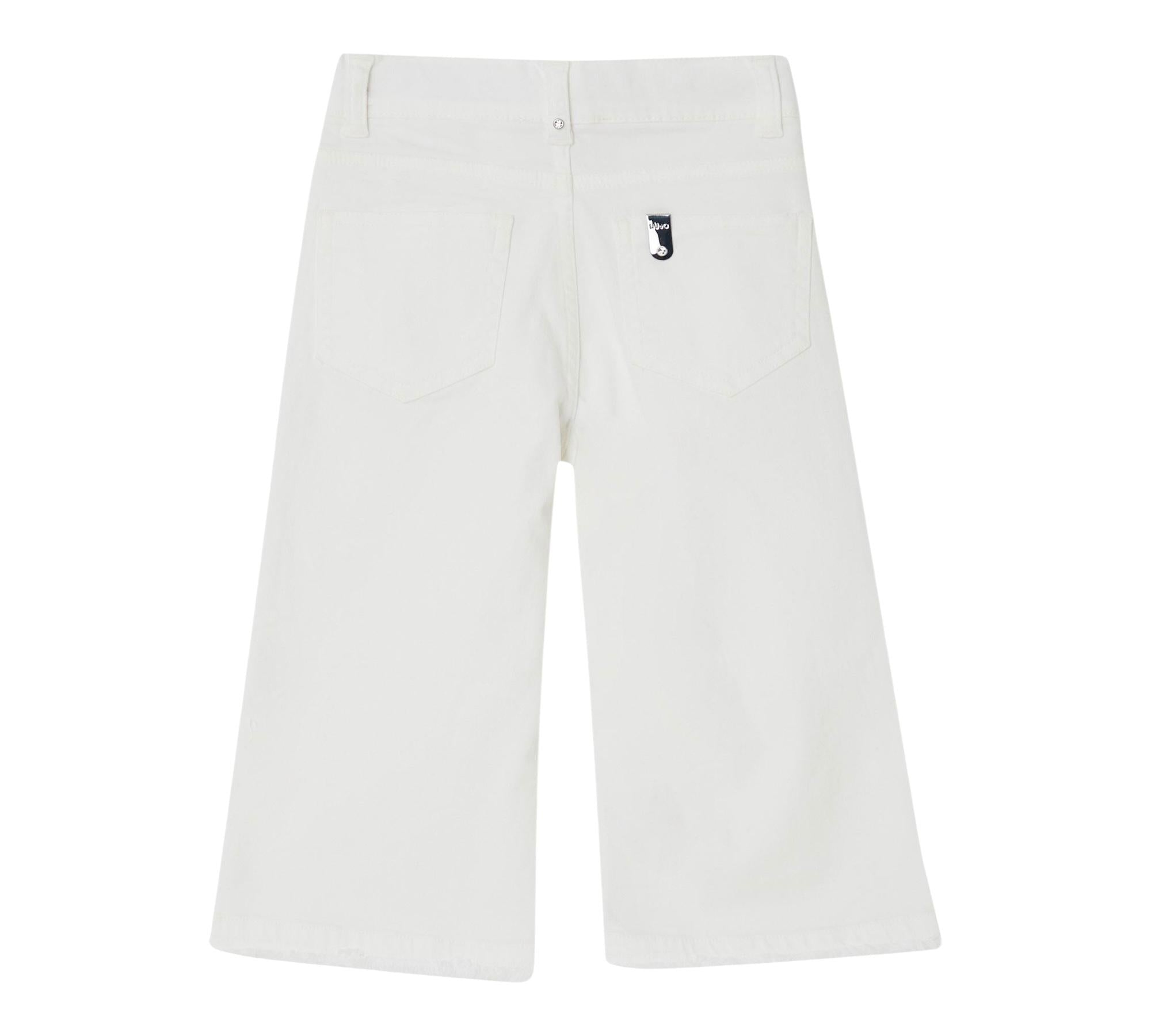 Liu Jo Jeans Tinta Unita Modello Palazzo per Neonata KA5047N BIANCO LIU JO 