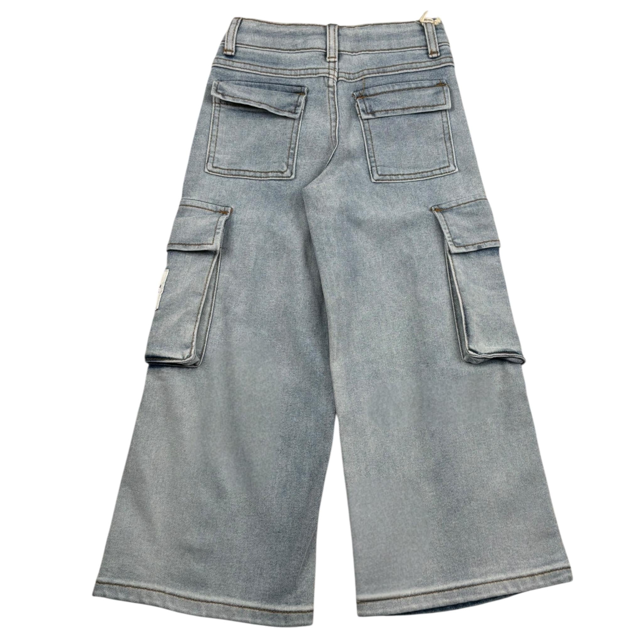 Hinnominate Jeans Tinta Unita con Tasconi E Girovita Regolabile per Bambina 3645PD00148X AZZURRO HINNOMINATE 