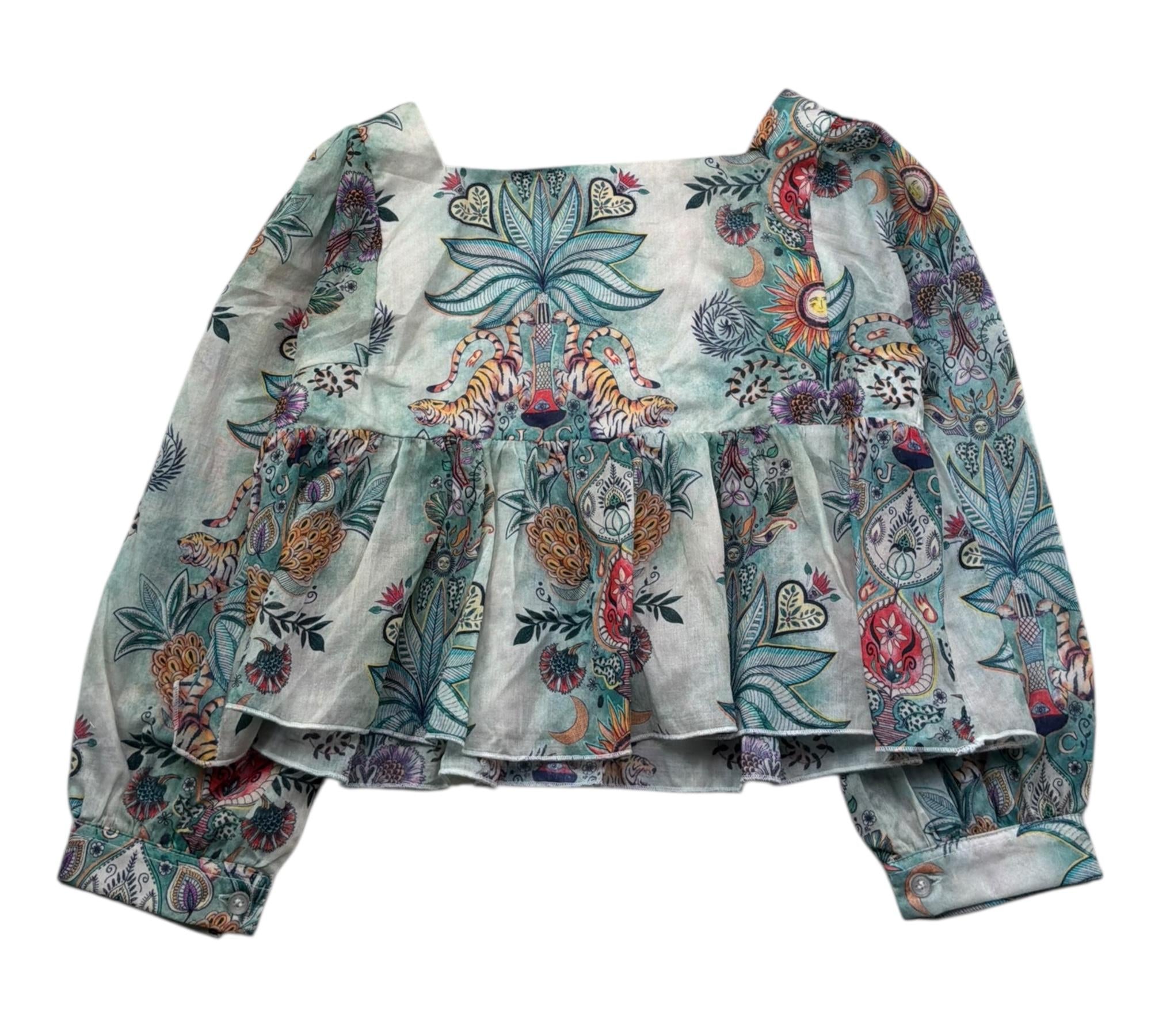 Just Cavalli Camicia Manica Lunga Stampa Fantasia per Bambina JGP26132BL AZZURRO JUST CAVALLI 