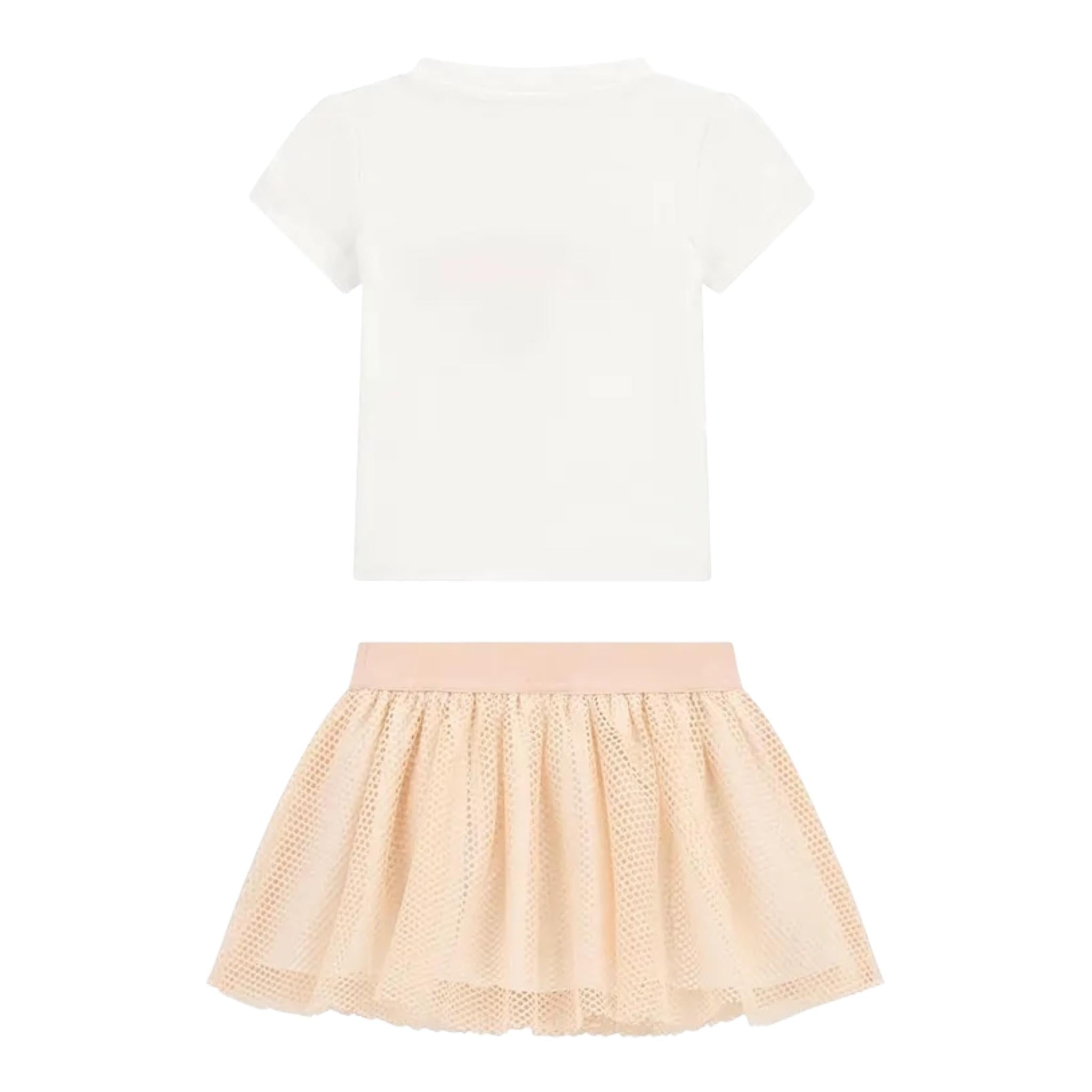 Guess Completo 2 Pezzi T-Shirt-Gonna per Bambina K5RG06K6YW0 BIANCO GUESS 