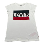 Levi'S T-Shirt Girocollo tinta unita con Logo Bianco per Bambina 3E4900 BIANCO LEVI'S 