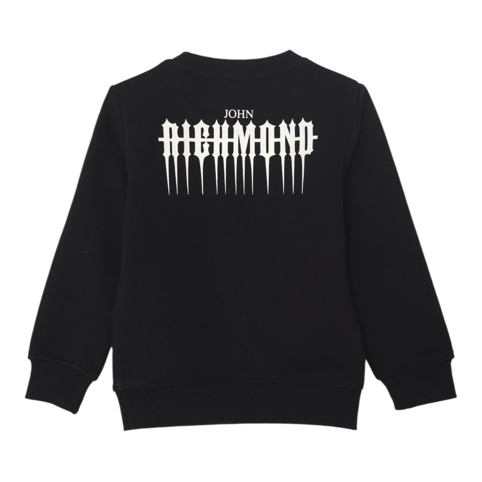 JOHN RICHMOND felpa girocollo tinta unita con stampa Nero per Bambino RIA24072FE NERO JOHN RICHMOND 