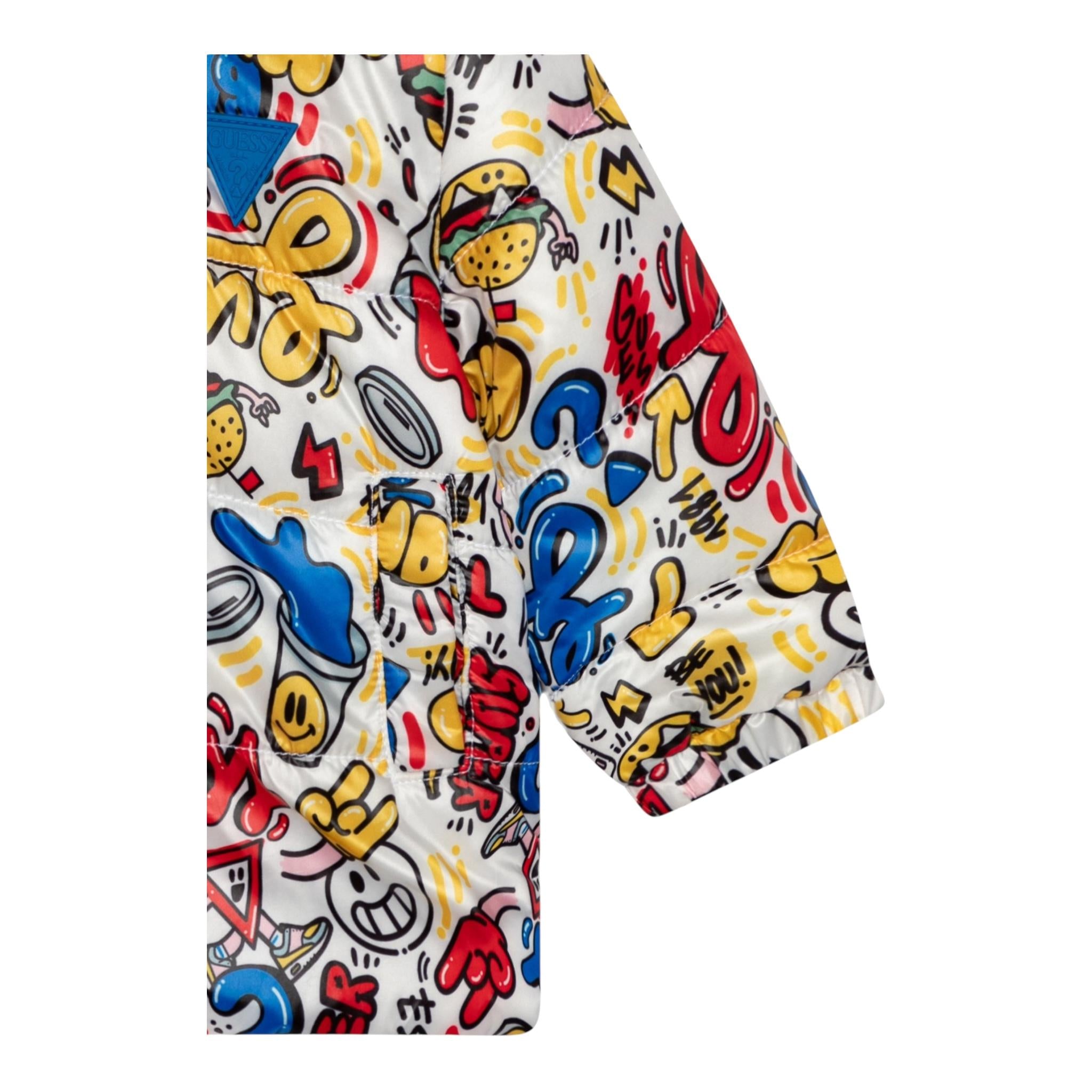 Guess Giubbino Tinta Unita con Zip E Cappuccio per Neonato I4YL00WEGY0 BIANCO GUESS 
