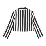 Moschino Giacca Bicolore Con Fantasia A Righe Bianco/Nero Per Bambina