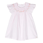 abito mezza manica fantasia quadretti e ricami fiori RBE11 ROSA TARTINE ET CHOCOLAT 