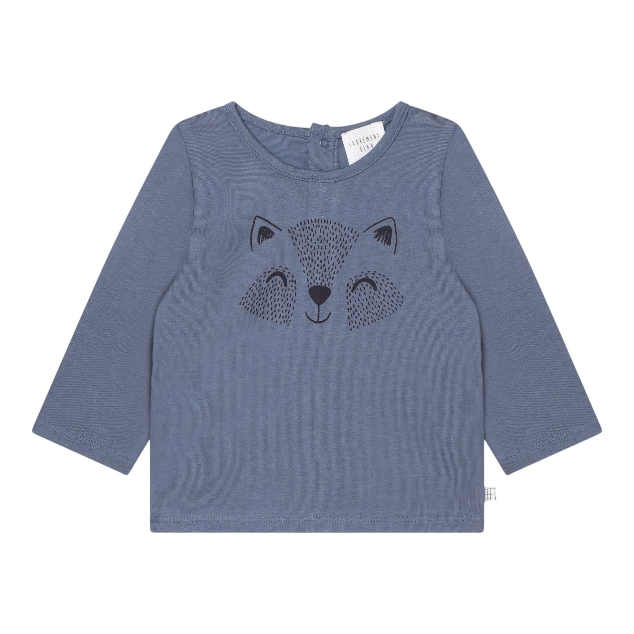 CARRE'MENT BEAU shirt girocollo tinta unita con stampa in contrasto Blu per Neonato Y05296 BLU CARRE'MENT BEAU 