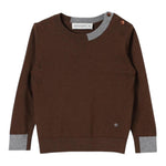 MANUEL RITZ maglia girocollo tinta unita con profili in contrasto Marrone per Bambino MR2716 MARRONE MANUEL RITZ 