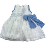 Le Bebe Abito Giromanica Tinta Unita con Fiocco per Neonata LBG6383 BIANCO LE BEBE 