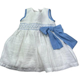 Le Bebe Abito Giromanica Tinta Unita con Fiocco per Neonata LBG6383 BIANCO LE BEBE 