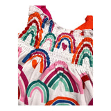 Agatha Ruiz Weißes ärmelloses Kleid mit Fantasy-Print für Babys