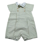 Marlu' Pagliaccetto Mezza Manica Fantasia Quadretti per Neonato EB6221 VERDE MARLU' 