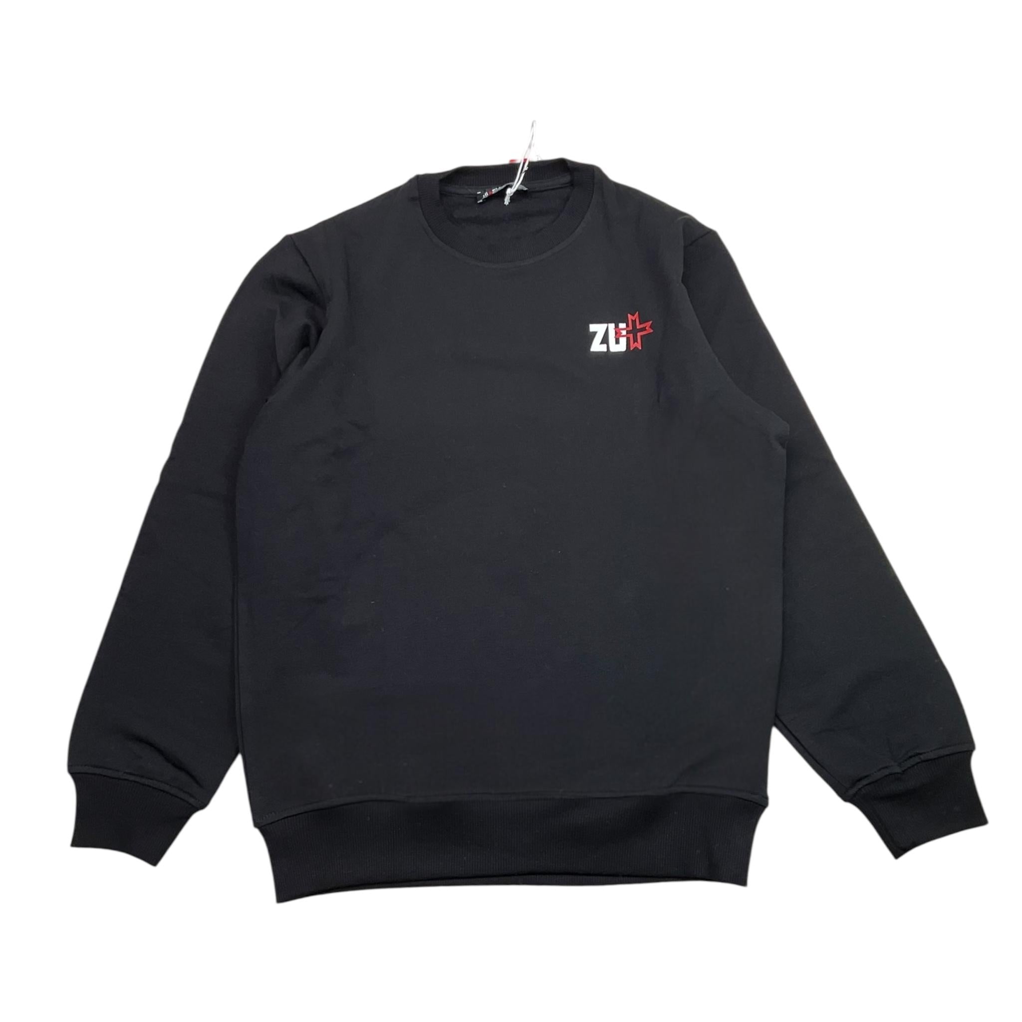 ZU+ELEMENTS felpa girocollo tinta unita con stampa Nero per Bambino ZU1712 NERO ZU+ELEMENTS 