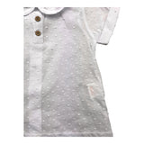 Babidu Camicia Mezza Manica Tinta Unita Bianco Per Neonato
